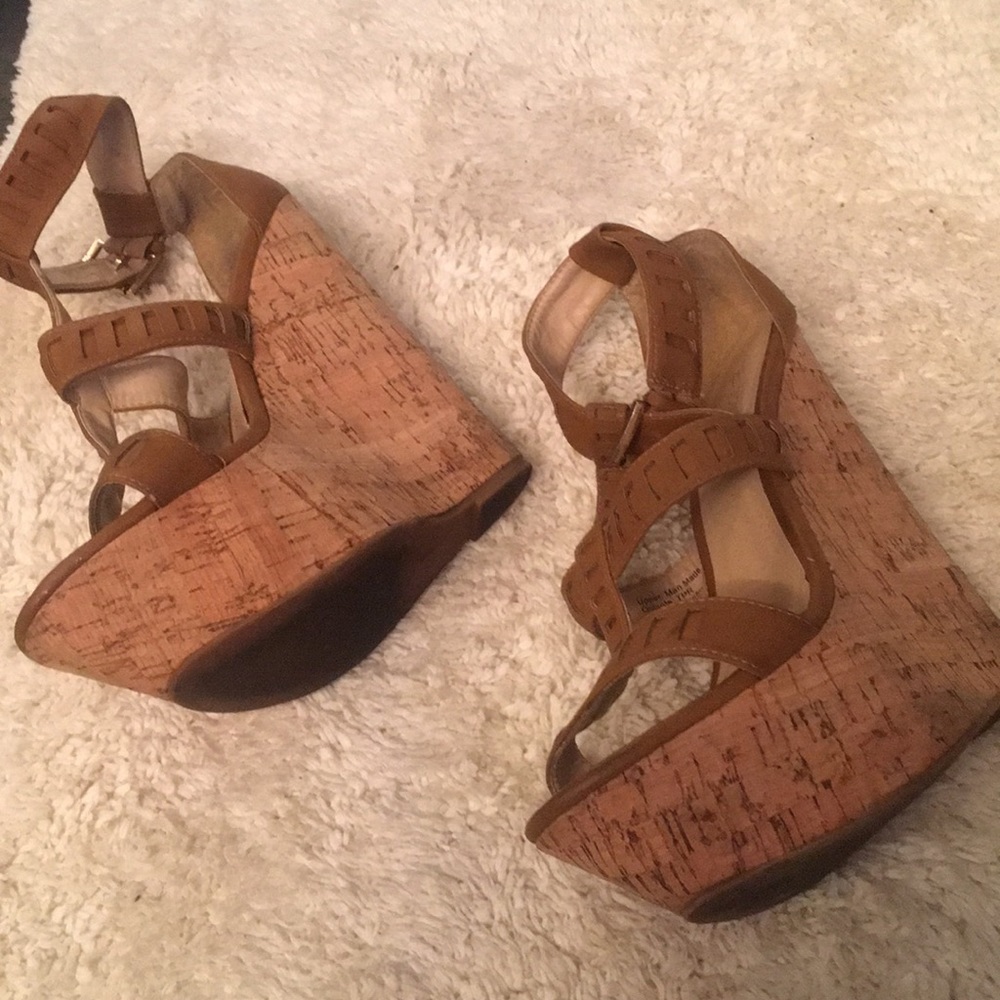 Brown wedge heels